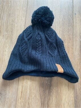 Kids navy blue Pom Pom Knit Winter Hat